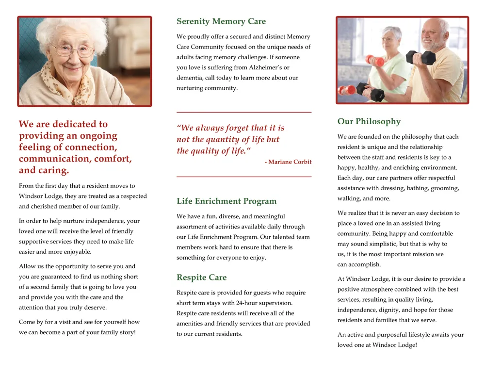 Windsor Lodge brochure (inside)