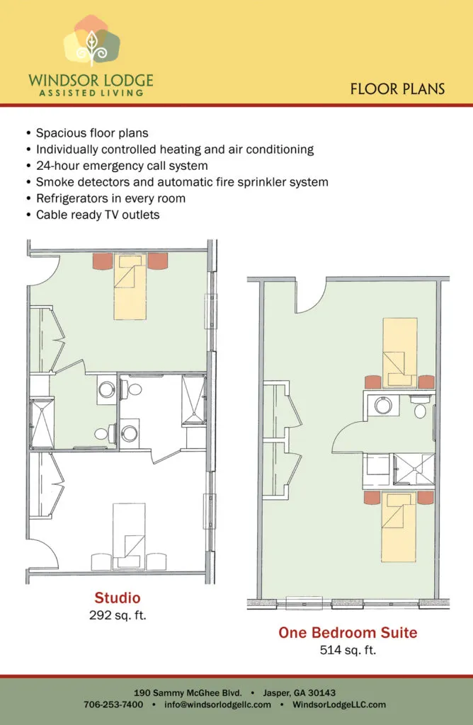 Windsor Lodge floor plans